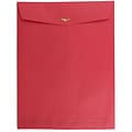 JAM Paper® 10 x 13 Open End Catalog Colored Envelopes with Clasp Closure, Red Recycled, 50/Pack (874