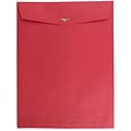 JAM Paper Open End Clasp #13 Catalog Envelope, 10 x 13, Red, 100/Box (87477)