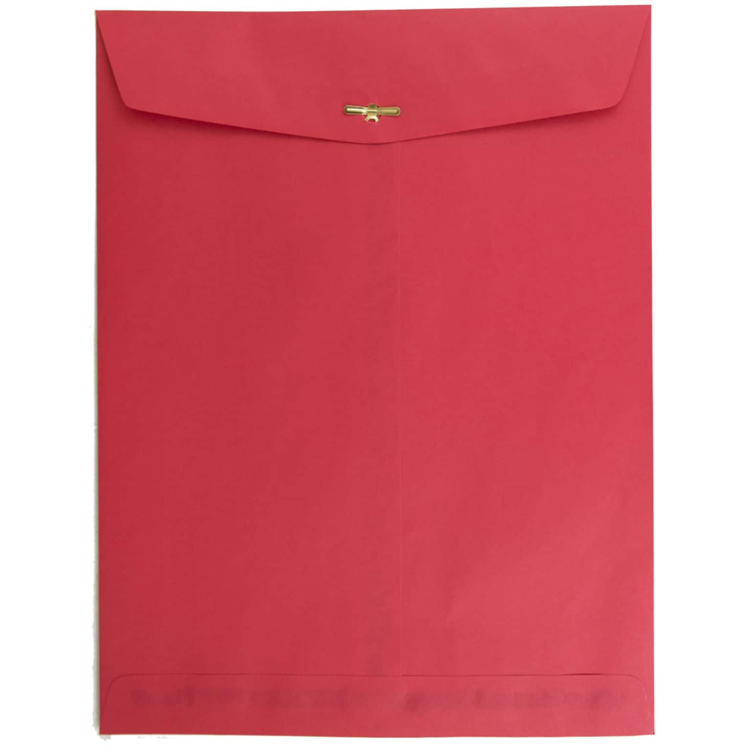 JAM Paper® 10 x 13 Open End Catalog Colored Envelopes with Clasp Closure, Red Recycled, 10/Pack (87477B)