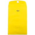 JAM Paper® 6 x 9 Open End Catalog Colored Envelopes with Clasp Closure, Yellow Recycled, 25/Pack (87