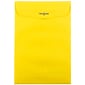 JAM Paper Open End Catalog Colored Envelopes with Clasp Closure, 6" x 9", Yellow Recycled, 100/Pack (87972)