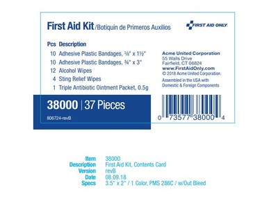 PhysiciansCare Personal 37 pc. First Aid Kit for 10 People (ACM38000)