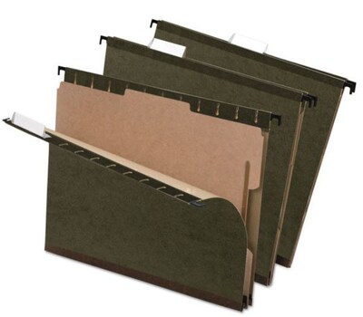 Pendaflex SureHook® Reinforced Hanging Divider Folders, Standard Green, Letter, 10/Box (59253)