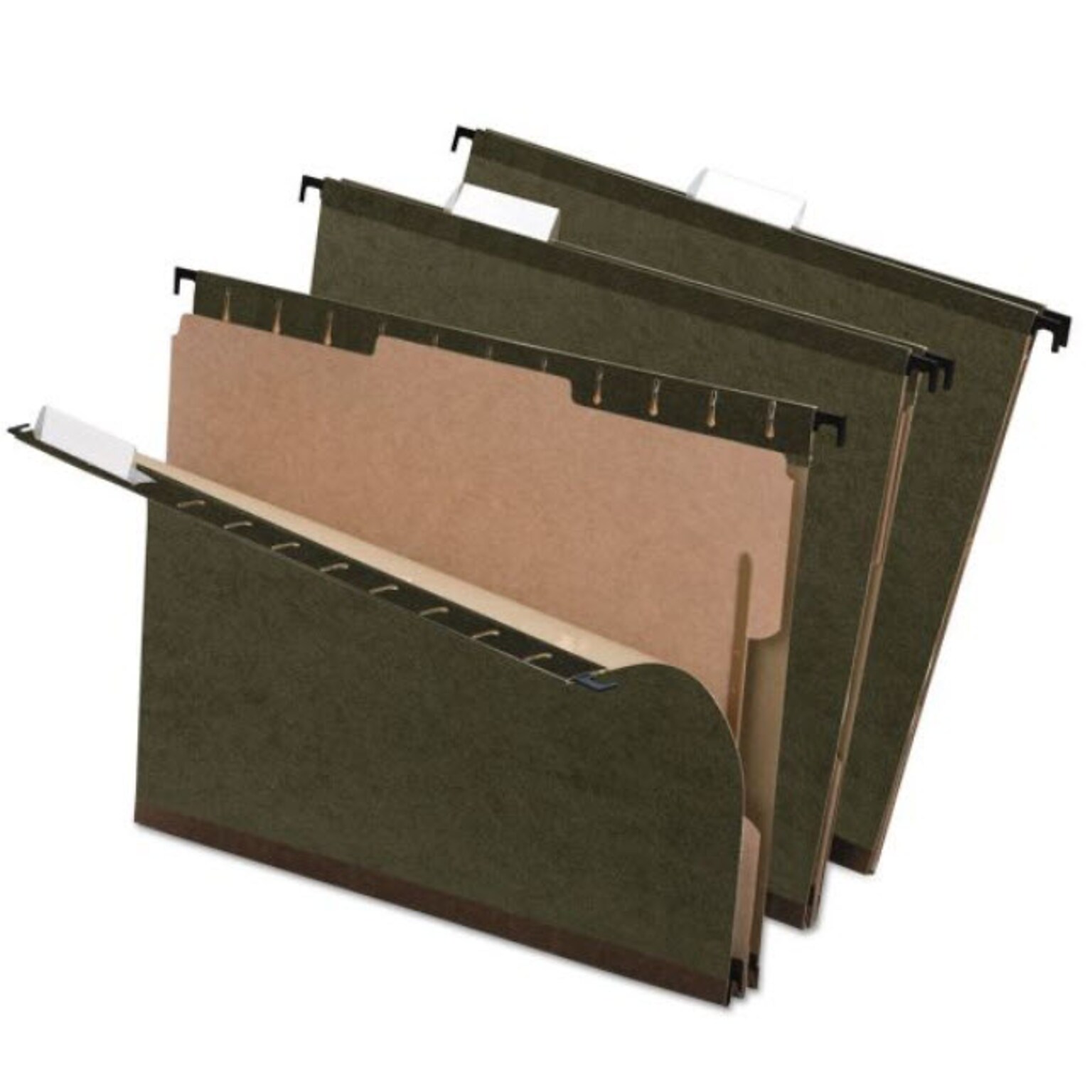 Pendaflex SureHook Reinforced Hanging Divider Folders, Standard Green, Letter, 10/Box (59253)