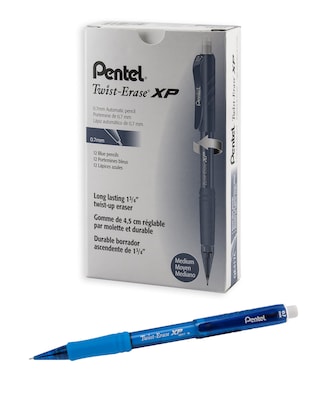 Pentel Twist-Erase EXPRESS Mechanical Pencil, 0.7mm, #2 Medium Lead, Dozen (PENQE417A)