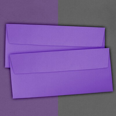 JAM Paper Open End #10 Business Envelope, 4 1/8" x 9 1/2", Violet Purple, 50/Pack (15864I)