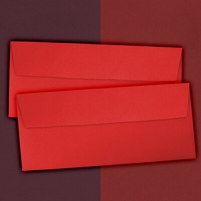 JAM Paper Open End #10 Business Envelope, 4 1/8" x 9 1/2", Red, 50/Pack (67161I)