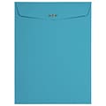 JAM Paper 9 x 12 Open End Catalog Colored Envelopes with Clasp Closure, Blue Recycled, 10/Pack (7382