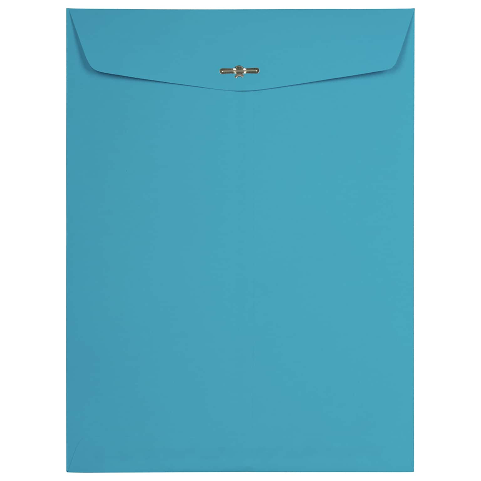 JAM Paper Open End Clasp Catalog Envelope, 9 x 12, Blue, 100/Box (73821)