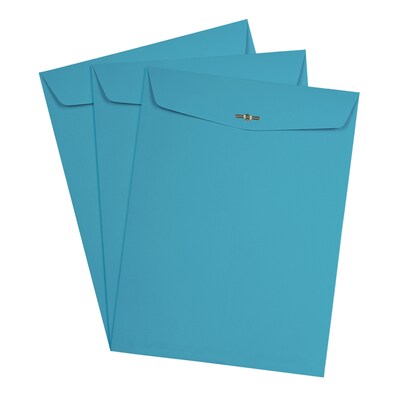 JAM Paper Open End Clasp Catalog Envelope, 9" x 12", Blue, 100/Box (73821)