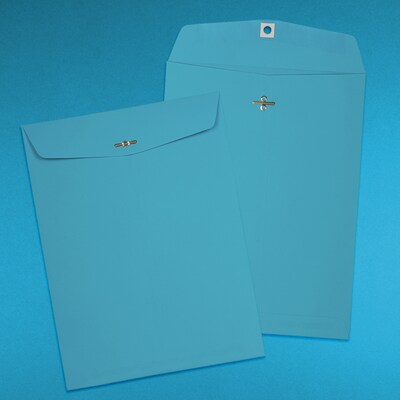 JAM Paper Open End Clasp Catalog Envelope, 9" x 12", Blue, 100/Box (73821)