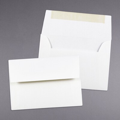JAM Paper A2 Strathmore Invitation Envelopes, 4.375 x 5.75, Bright White Wove, 25/Pack (191151)