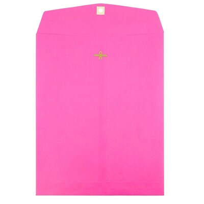 JAM Paper 9" x 12" Open End Catalog Colored Envelopes with Clasp Closure, Ultra Fuchsia Pink, 10/Pack (90909027B)