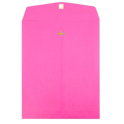 JAM Paper 9 x 12 Open End Catalog Colored Envelopes with Clasp Closure, Ultra Fuchsia Pink, 10/Pack