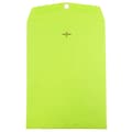 JAM Paper 9 x 12 Open End Catalog Colored Envelopes with Clasp Closure, Ultra Lime Green, 10/Pack