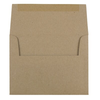 JAM Paper Kraft A2 Invitation Envelopes, 4.375 x 5.75, Brown Kraft Paper Bag, Bulk 250/Box (LEKR600H