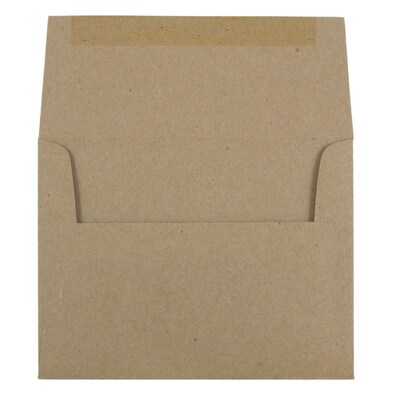 JAM Paper A2 Invitation Envelopes, 4.375 x 5.75, Brown Kraft Paper Bag, 50/Pack (LEKR600I)