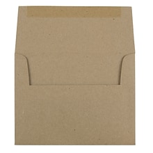 JAM Paper A2 Invitation Envelopes, 4.375 x 5.75, Brown Kraft Paper Bag, 25/Pack (LEKR600)