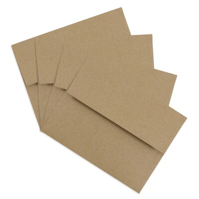JAM Paper Kraft A2 Invitation Envelopes, 4.375 x 5.75, Brown Kraft Paper Bag, 50/Pack (LEKR600I)