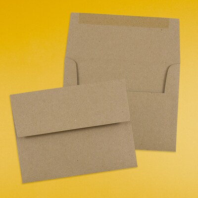 JAM Paper Kraft A2 Invitation Envelopes, 4.375 x 5.75, Brown Kraft Paper Bag, 50/Pack (LEKR600I)