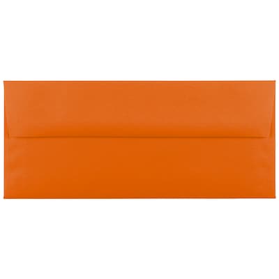 JAM Paper #10 Business Colored Envelopes, 4.125 x 9.5, Orange Recycled, Bulk 500/Box (15860H)