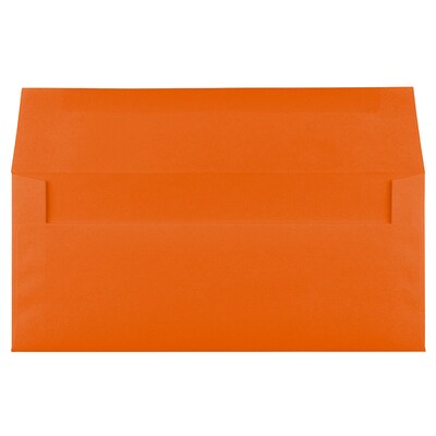 JAM Paper #10 Business Colored Envelopes, 4.125 x 9.5, Orange Recycled, Bulk 1000/Carton (15860B)