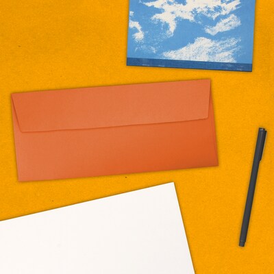 JAM Paper #10 Business Envelope, 4 1/8" x 9 1/2", Orange, 50/Pack (15860I)