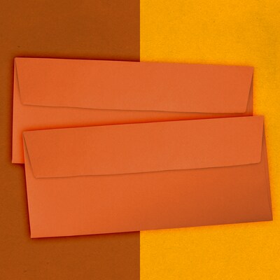 JAM Paper #10 Business Envelope, 4-1/8" x 9-1/2", Orange, 25/Pack (15860)