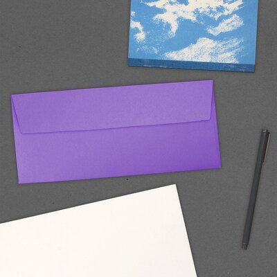 JAM Paper #10 Business Envelope, 4 1/8" x 9 1/2", Violet Purple, 1000/Carton (15864B)