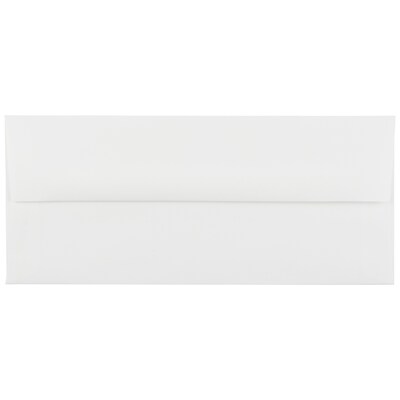 JAM Paper Strathmore Open End #10 Business Envelope, 4 1/8 x 9 1/2, Bright White Wove, 50/Pack (64