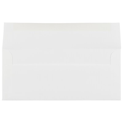JAM Paper Strathmore Open End #10 Business Envelope, 4 1/8 x 9 1/2, Bright White Wove, 50/Pack (64