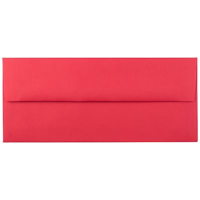 JAM Paper Open End #10 Business Envelope, 4 1/8 x 9 1/2, Red, 500/Pack (67161H)