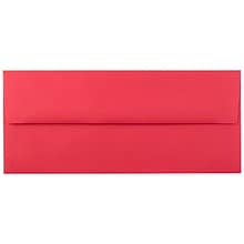 JAM Paper Open End #10 Business Envelope, 4 1/8 x 9 1/2, Red, 50/Pack (67161I)