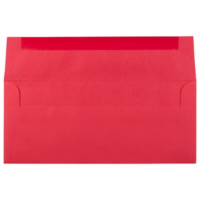 JAM Paper Open End #10 Business Envelope, 4 1/8" x 9 1/2", Red, 500/Pack (67161H)