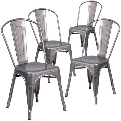 Flash Furniture Metal Indoor Stackable Chair 4/ Pack (4XUDGTP001)