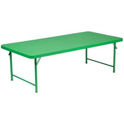 Flash Furniture 59.25 Rectangular Plastic Kids Folding Table, Green (RB3060KIDGN)