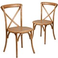 Flash Furniture Oak Cross Back Accent Chair Set of 2 (2XUXOAK)