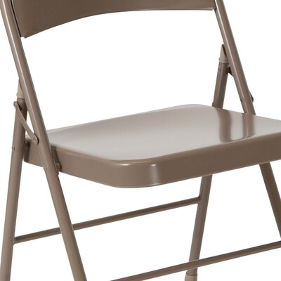 Flash Furniture HERCULES Series Metal Folding Chair, Beige, 4/Pk (4BDF002BGE)