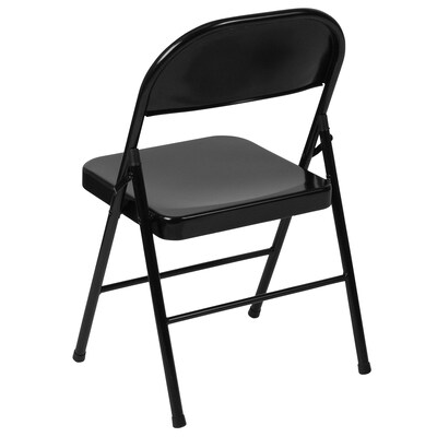 Flash Furniture HERCULES Series Metal Folding Chair, Black, 2/Pack (2BDF002BK)