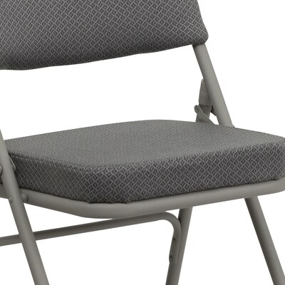 Flash Furniture HERCULES Series Fabric Folding Chair, Gray, 2/Pack (2HAMC320AFGRY)