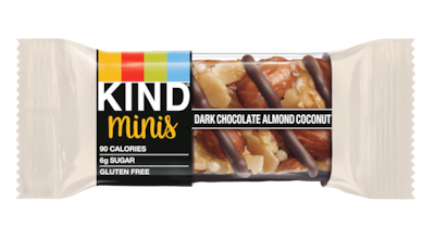 KIND Minis Bars, Salted Caramel Dark Chocolate Nut/Dark Chocolate Almond Coconut, 0.7 Oz., 20/Pack (27970)