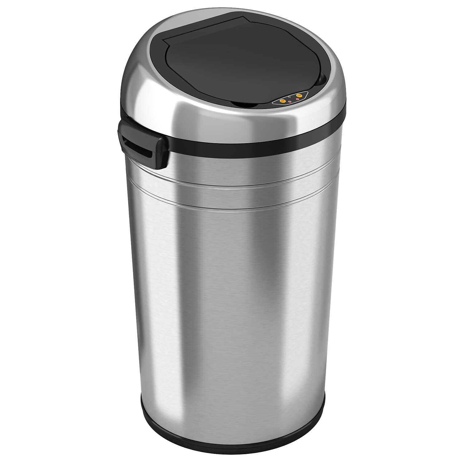 iTouchless Stainless Steel Round Sensor Trash Can with AbsorbX Odor Control System and Wheels, 23 Gal., Silver (IT23RC)
