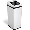 iTouchless Stainless Steel Sliding Lid Sensor Trash Can with AbsorbX Odor Control System, 14 Gal., W