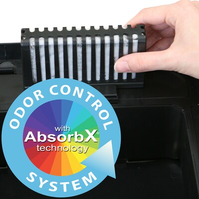 iTouchless Stainless Steel Sliding Lid Sensor Trash Can with AbsorbX Odor Control System, 14 Gal., Black (IT14SB)