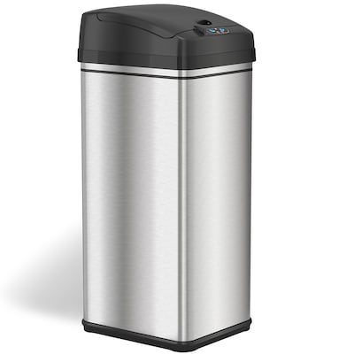 iTouchless 8 Gallon Touchless Sensor Kitchen Trash Can with Odor Control  System, Stainless Steel, Round Garbage Bin for Home or Office