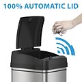 iTouchless Stainless Steel Sensor Trash Can with AbsorbX Odor Control System, Silver, 13 gal. (DZT13