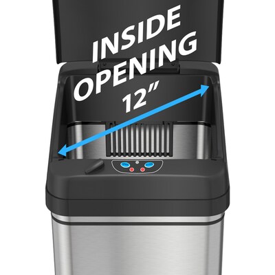 Trash Cans - 13 Gallon Extra-Wide Stainless Steel Automatic Sensor  Touchless Trash Can by iTouchless