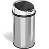 iTouchless Stainless Steel Round Sensor Trash Can with AbsorbX Odor Control System, 8 Gal., Silver (