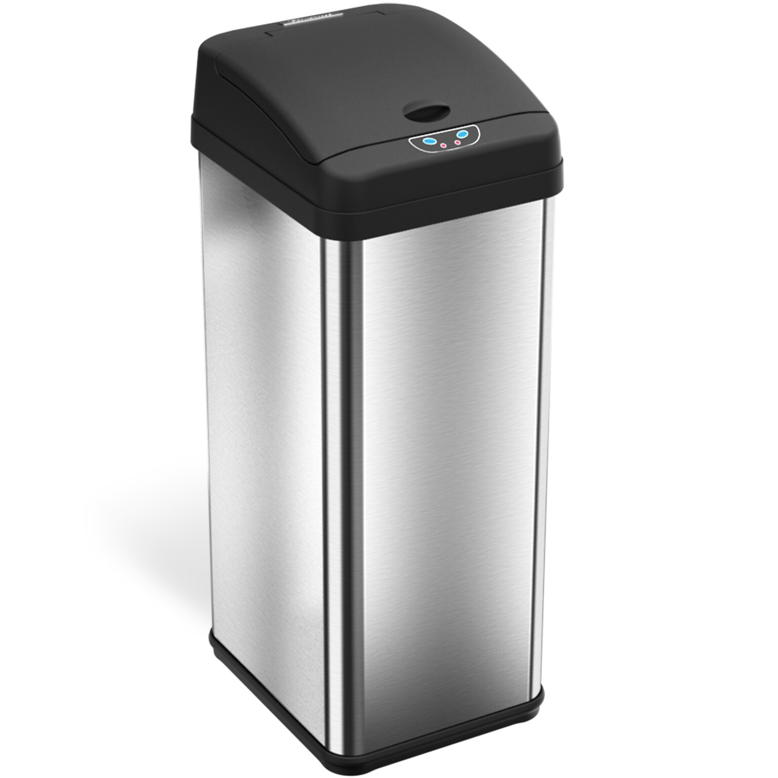 iTouchless Stainless Steel Sensor Trash Can with Wide Lid Opening and AbsorbX Odor Control System, 13 Gal., Silver (IT13MX)