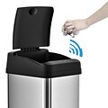 iTouchless Stainless Steel Sensor Trash Can with Wide Lid Opening and AbsorbX Odor Control System, 1